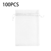 Bolsas únicas para regalos de fiesta, bolsas de organza rojas de 8x10 cm/3,1x3,9 pulgadas, 100 unidades, bolsas de malla transparente de alta