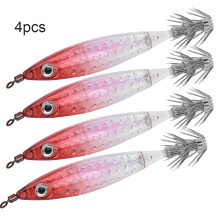 Fluorescent Squid Jig Hook Fishing Lure, Squid Shaped Glow In The Dark, 4Pcs Set Elevates Your Freshwater And Saltwater Fishing Ventures