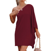 Rochie de cocktail lejeră pentru femei cu o notă feminină, lungime până la genunchi și stil elegant, design atemporal cu mâneci fluturate pe
