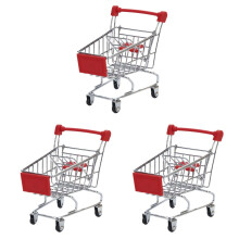 3Pièces Mini Chariots De Rangement Rouges, Accessoires Bébé Solides