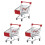3Pièces Mini Chariots De Rangement Rouges, Accessoires Bébé Solides 1