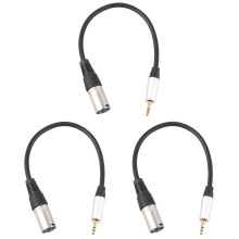 3St Mono Naar Stereo Audio Kabel 3.5mm Naar Xlr Zwart Voor Microfoon