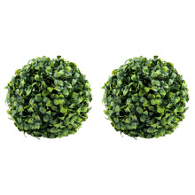 2Pièces Boules Topiaires Artificielles Vertes Pour Suspension Décor