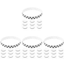 48Stk Weiß Kariertes Silikonarmband Sportliches Racing Fans Zubehör