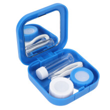 Compact Size All-In-One Contact Lens Case, Portable For Traveling Blue Mini Kit With Sturdy And Durable Design And Leak Proof, 1Set