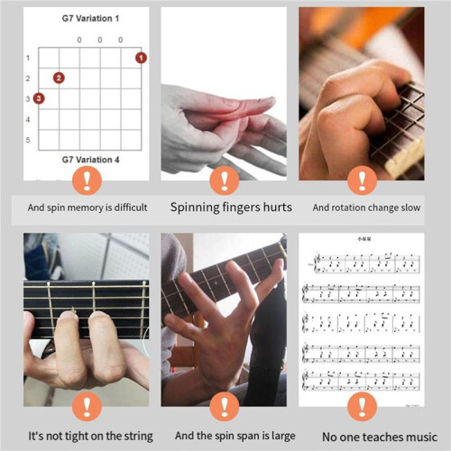 2X Guitar Aid Chords Trainer Educational Guitar Learning Aid Tool Teaching Practice Aid Practical for Kids Beginners 2