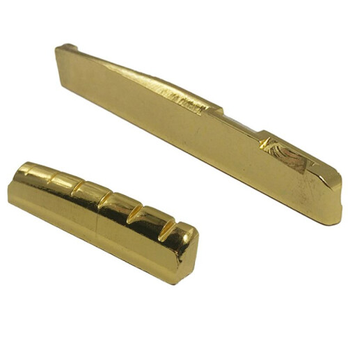 3X Brass 6 String Acoustic Guitar Bridge Nut and Saddle 2