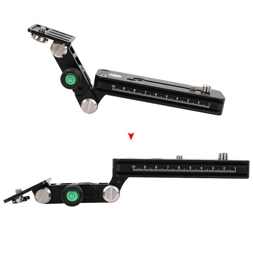 Quick Release Plate Lens Support, Non-Slip Rubber Telephoto Holder with Horizontally Moveable Multi-purpose Rail Nodal Slide, Height Adjustable 2