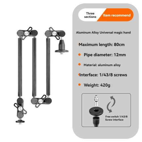 Smartphone Bracket Magic Arm for Camera Articulated Flexible Wall Mount Desk Clamp Tablet Stand Three Sections 2