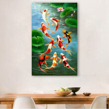 2 Set 5D Diy Art Diamond Painting Diamond Stitch Kits Embroidery Home Decors-Water Koi & Lotus Leaf Koi