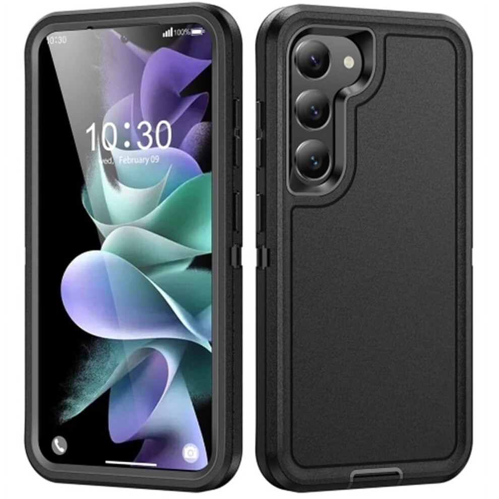 Compatible With Samsung Galaxy S24 5G (6.2") Â Shockproof, Dust & Drop-Proof 3-Layer Rugged Case, Black 9482726236351