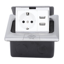 Kinyitható padlóaljzat IP44 Vízálló 100-240V USB Földelt