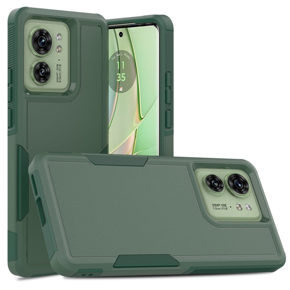 Defender Case For Motorola Edge 40 Â Heavy Duty 1-In-1 Rugged, Dustproof, Shockproof, Non-Slip Protective Cover, Green 9482726236801