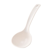 Plastic Home Kitchen Tableware Porridge Soup Ladle Spoon Food Grade Household Soup Spoon 7.4 inch Long, Heat-proof, White