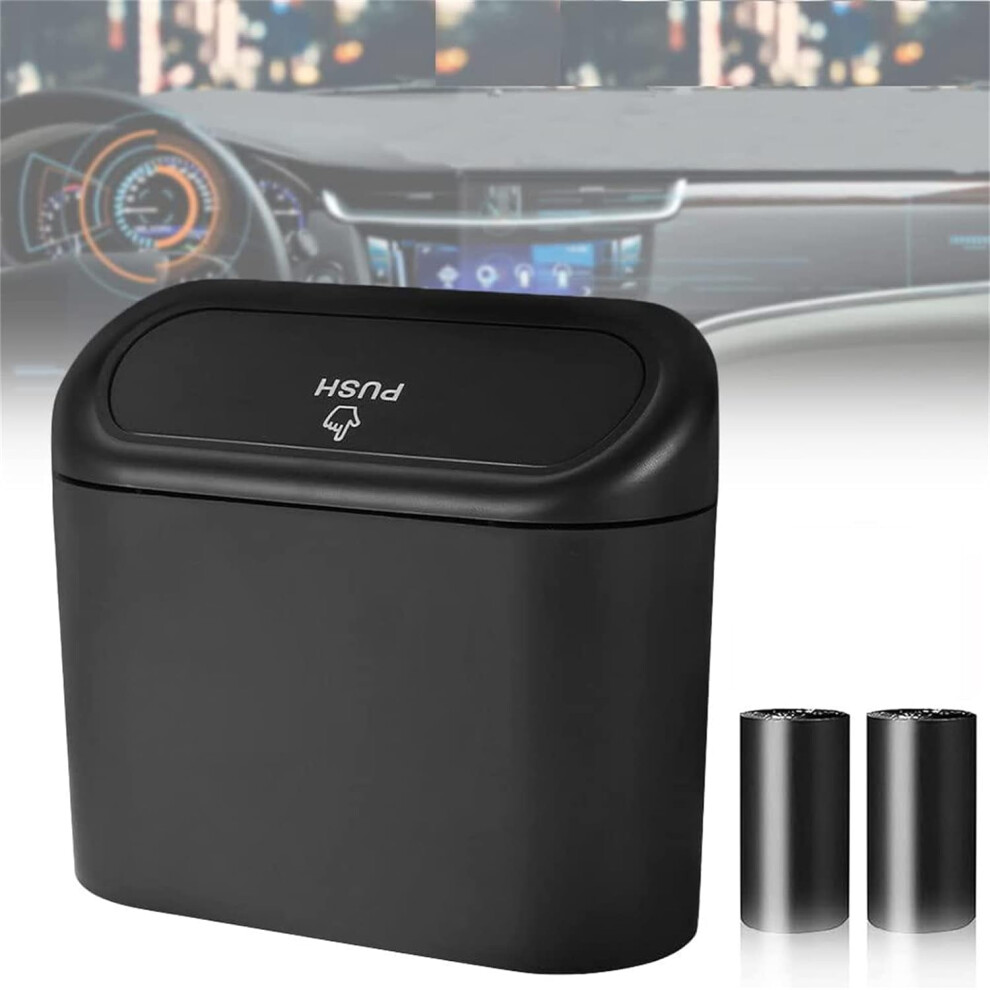 Mini Car Trash Can With Lid, Waterproof, 4.8 Gallon Capacity, Black 9482726238423