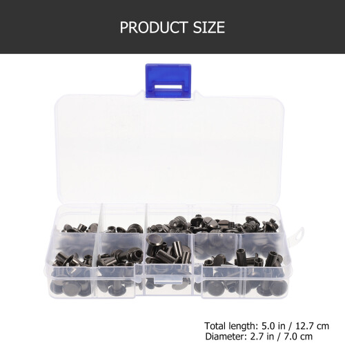 3Boxes Black Rivets Kit with Tool for Punk DIY Crafting Use 1