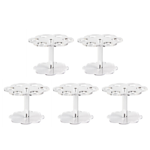 5Pcs 6 Trous Acrylique Support de Support de Cône de Crème Glacée Transparent