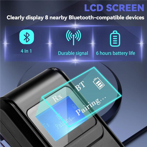 2 PCS 4 in 1 in Flight  Transmitter Receiver Low Latency Wireless  Audio Adapter for Car Stereo System 1