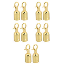 10Pcs Home Use Golden Rope End Stopper Alloy Cord End Cap with Hook