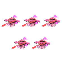 5Pcs Rosy Heart Hair Barrettes Plastic Clips for Women Party
