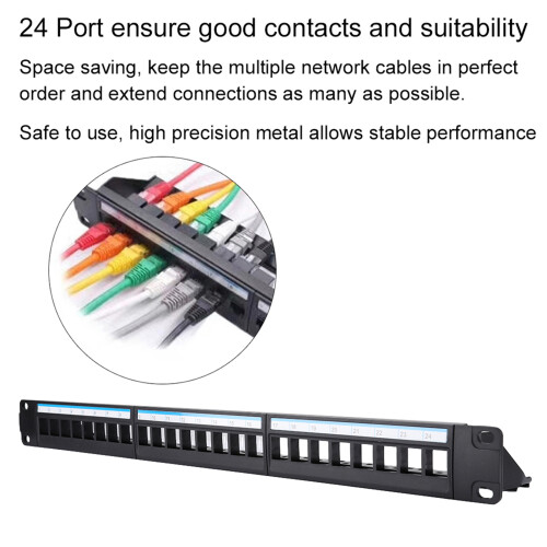 24 Port CAT6 Steel Patch Panel 19Inch