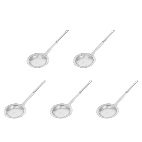 5Pcs Stainless Steel Colander Spoon Fine Mesh Strainer Silver
