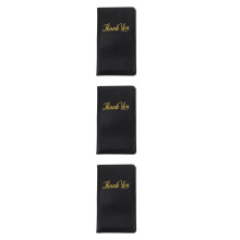 3Pcs Multifunctional Black PU Check Presenters for Restaurant and Bar