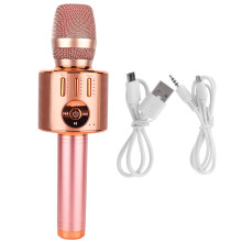 Karaoke-mikrofon med præcisionsstereo-akustiske højttalere og LED-lys, kvalitetslyd og stemmeeffekter til personlig sang