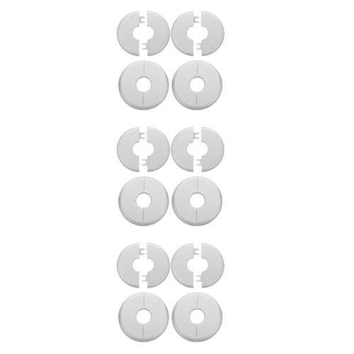 12Pcs Silver Decorative Wall-Mounted Pipe Cover Plates for Bathroom