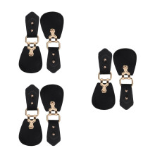 6Pcs Black Alloy PU Coat Buttons for Women Versatile Scarf Holders