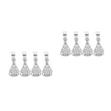 8Pcs Silver Copper Pendant Clasp Pinch Clip Durable Jewelry Connectors