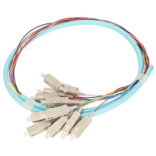 Super Performance Multimode OM3Fiber Cable, 12PCS Color Coded With Lower Insertion Loss Zirconia Ceramic Ferrule Connector