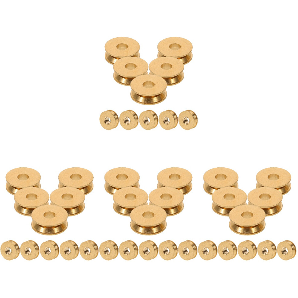 40Pcs Copper Drive Pulley For Recorder Belt Wheel With V-Groove Golden 3712694916044