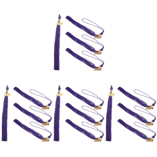 16Pcs Purple Polyester Graduation Tassel Charms for Hat Accessories