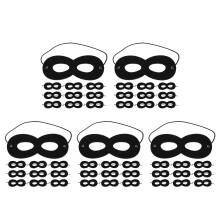 50Pcs Comfortable Felt Superhero Eye Masks Black for Kids Party Favors