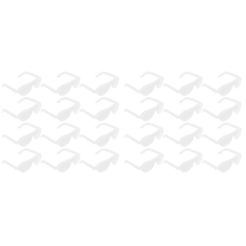 100Pcs White Plastic Doll Glasses Adorable Mini Sunglasses for DIY