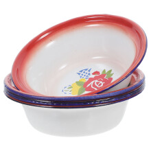 20Pcs Retro Enamel Mixing Bowls Multi Color Metal Food Serving Basins