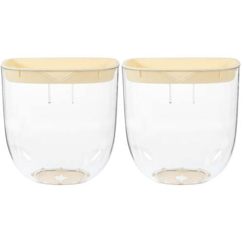 2Pcs White Plastic Storage Bag Box for Kitchen and Bathroom Use