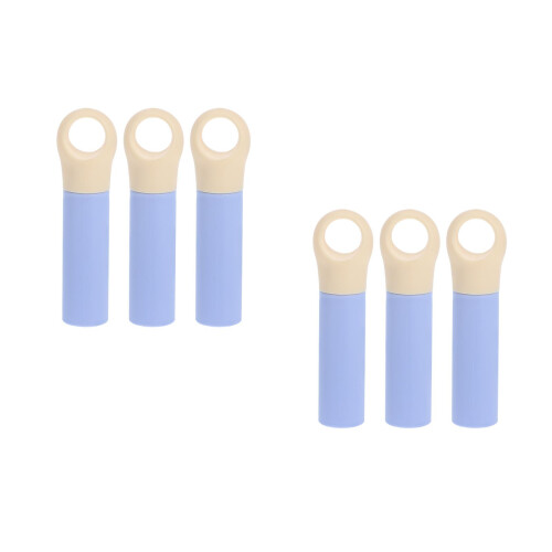 6Pcs Universal Fit Plastic Broom End Caps Sky-Blue with Hanging Hole