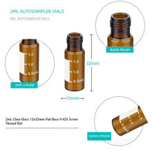 Paquet de 300 Flacons pour ÉChantillonneur Automatique, Flacons HPLC de 2 Ml, Flacons AmbréS de Laboratoire 9-425 avec Point Inscriptible et