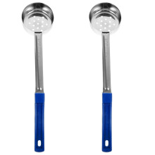 2Pcs Blue Portion Ladle Spoons Made of Stainless Steel for Pizza Sauce
