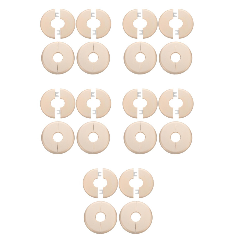 20Pcs Golden Ppr Plumbing Cover Plates Round Wall-Mounted Pipe Flange 3712504048088