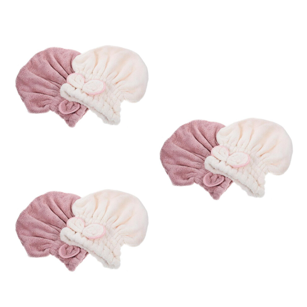 Vaguelly 6Pcs Thickened Microfiber Hair Drying Caps Fast Absorbent Shower Caps