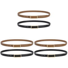 6Pcs PU Thin Belt for Women Multi Color Adjustable Dress Waist