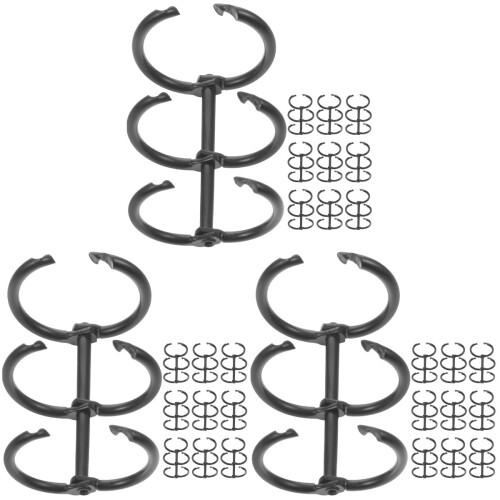 30Pcs Black Alloy Book Binder Rings Convenient Three-Hole File Rings