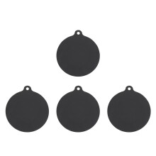 4Pcs Silicone Pot Holders Heat-Insulated Oil-Proof Cooktop Mats Black