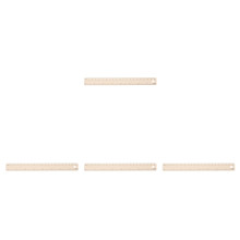4Pcs Beige Aluminum Alloy Ruler Measuring Tool for Office and Home Use