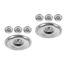 8Pcs Silver Stainless Steel Pan Lids Universal Covers for Cooking Pots