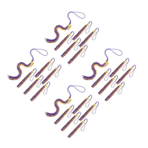24Pcs Soft Polyester Graduation Tassel Charms for Cap Decor Assorted