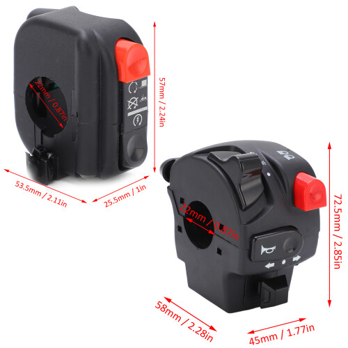 Handlebar Switch 7/8in 12V Waterproof Control for Yamaha SR400 2